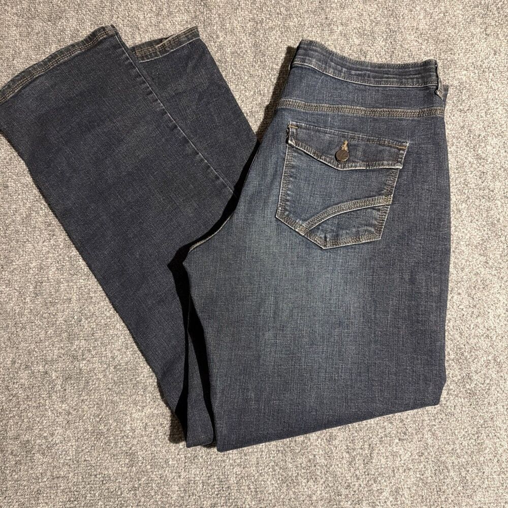 Lee Sinfully Soft Denim Jeans Womens Size 12 Blue Dark Wash Stretch Straight Leg